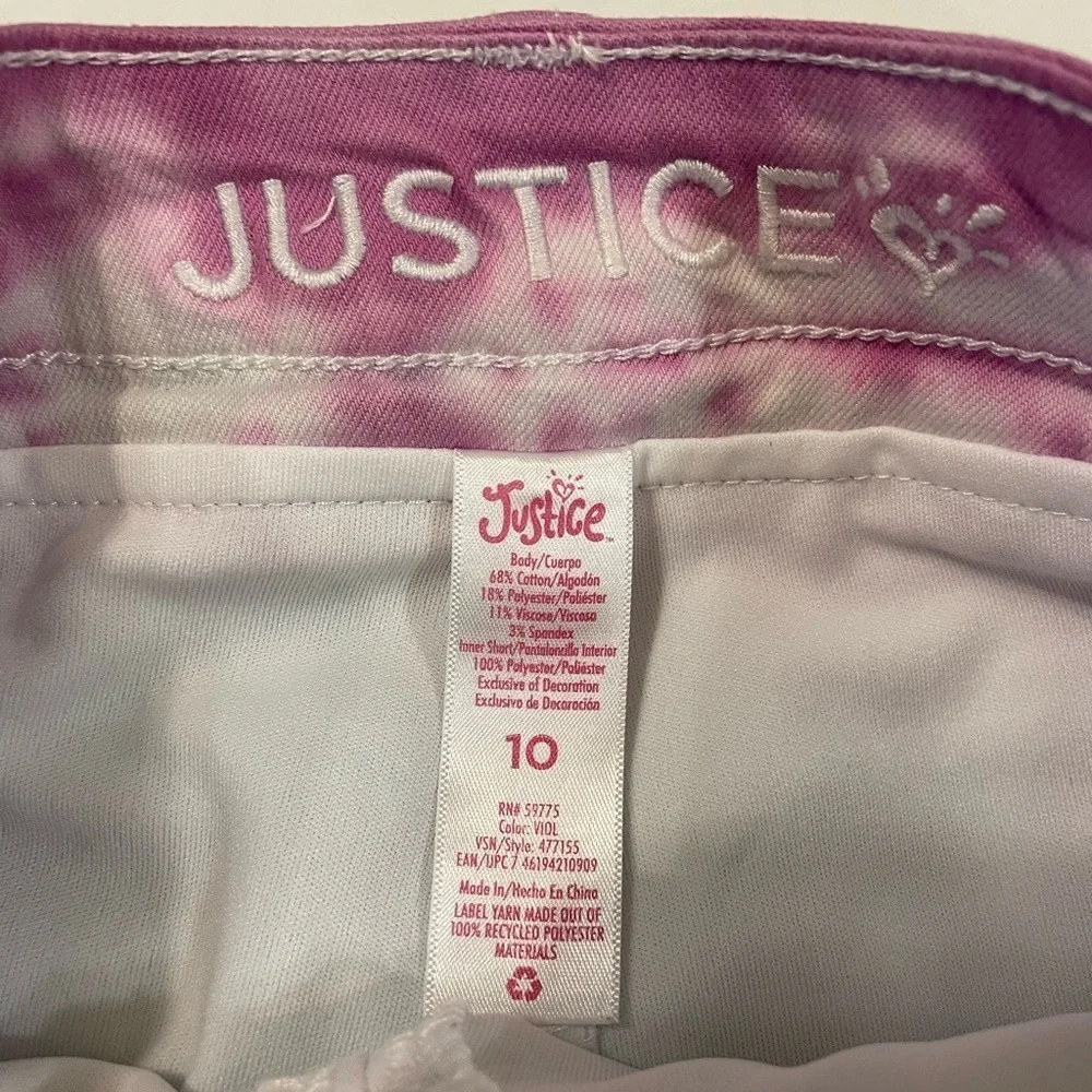 Justice tie-dye denim skort girls size 10